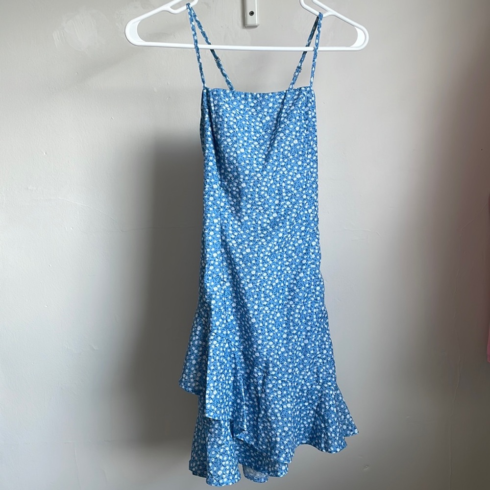Mini Floral Blue Dress
